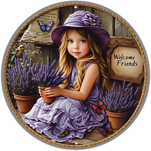 Girl purple dress holding - in,